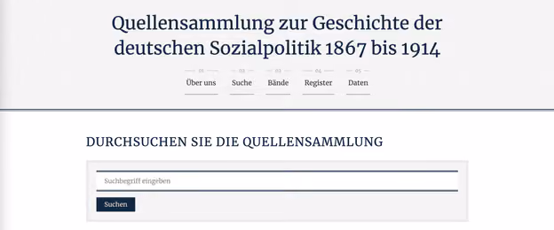 Quellensammlung zur Geschichte der Sozialpolitik screenshot