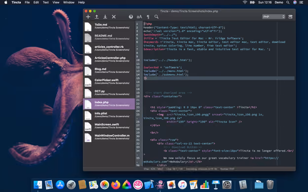 Tincta — Texteditor für Mac screenshot