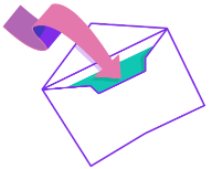 Illustration of a letter envelope with an arrow